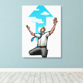 Knetmaschine des Geschäftsmanns, Pfeilzeichen im H Leinwanddruck (Insitu (Holzboden))