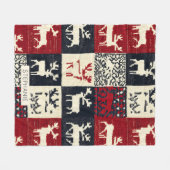 Knetmuster Weihnachtsmuster | Rustikal Fleecedecke (Vorderseite (Horizontal))