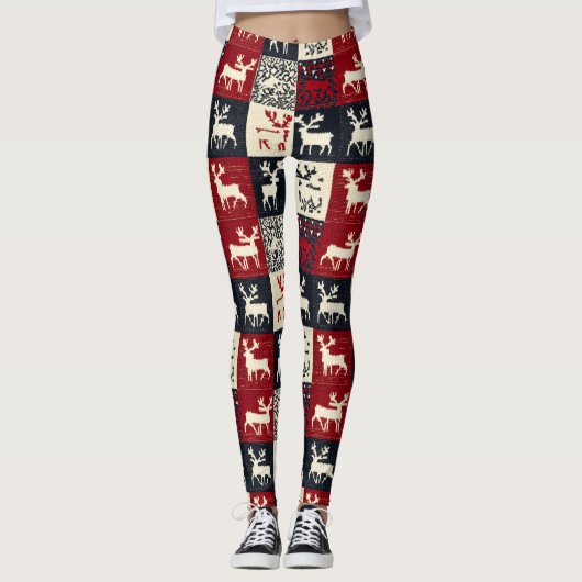 Knetmuster Weihnachtsmuster | Rustikal Leggings (Vorderseite)