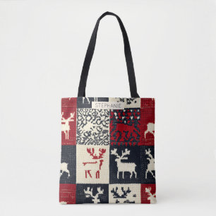 Knetmuster Weihnachtsmuster   Rustikal Tasche