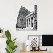 Knickerbocker Trust Gebäude & Waldorf Astoria Poster (Heimbüro)