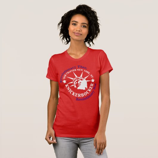 Knickerbocker weißes und blaues Logo T-Shirt (Vorne ganz)