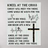 Knie am Kreuz - Christlich Poster (Vorne)