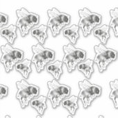 Knie der Biene in Schwarz-Weiß Aufkleber (Vorderseite)