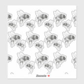 Knie der Biene in Schwarz-Weiß Aufkleber (Blatt)