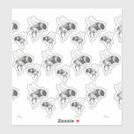 Knie der Biene in Schwarz-Weiß Aufkleber