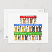 Knie-Ersatz-Operation Erholung Niedlich Katzen Postkarte (Vorne/Hinten)