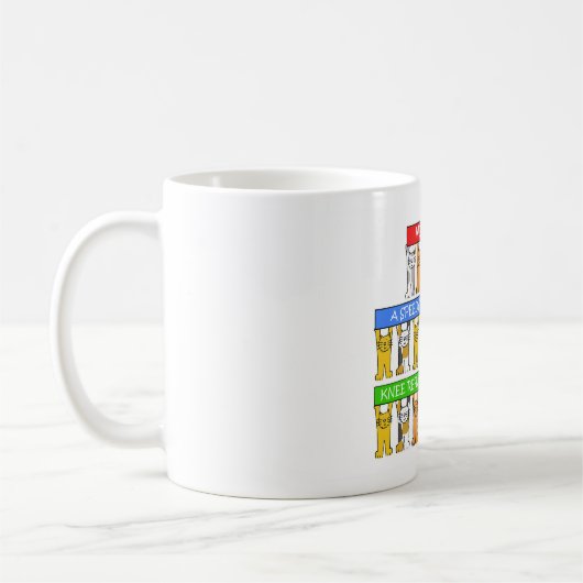 Knie-Ersatz-Operations-Erholungs-niedliche Katzen Kaffeetasse (Links)