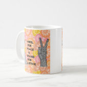 Knie für Frieden und für Gerechtigkeit Kaffeetasse (Vorderseite Links)