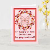 Knie-Operation mit Schmetterling & Kranz Karte (Gelbe Blume)