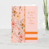 Knie Operation Peach Colour wird bald gut Karte (Vorderseite)