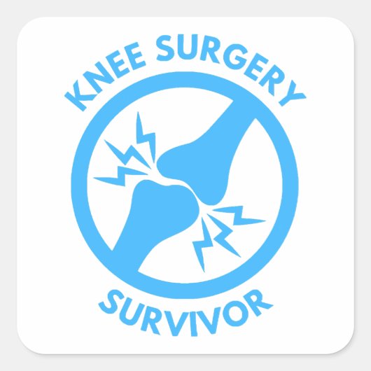 Knie-Operation Quadratischer Aufkleber (Vorderseite)