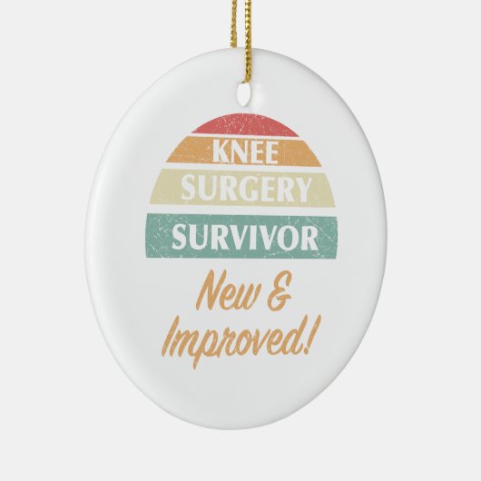 Knie Operation Survivor Spaß Keramik Ornament (Rechts)