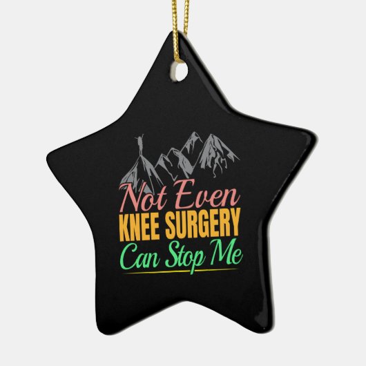 Knie-Operation-Wanderangebot - Bergsteigen Keramik Ornament (Links)