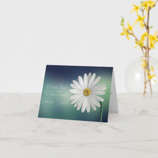 Knie-Operation wird bald gut weiß Daisy Karte (Gelbe Blume)