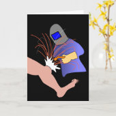 Knie-Operation wird gut Humorer-Card-Welder-Cartoo Karte (Gelbe Blume)