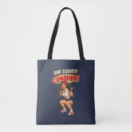 Kniebeugen Erobern Lustige Retro Pin-Up Motivation Tasche