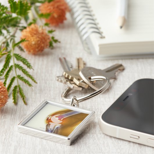 Knieersatz. Farbiger Röntgenstrahl eines Schlüsselanhänger (Seite)