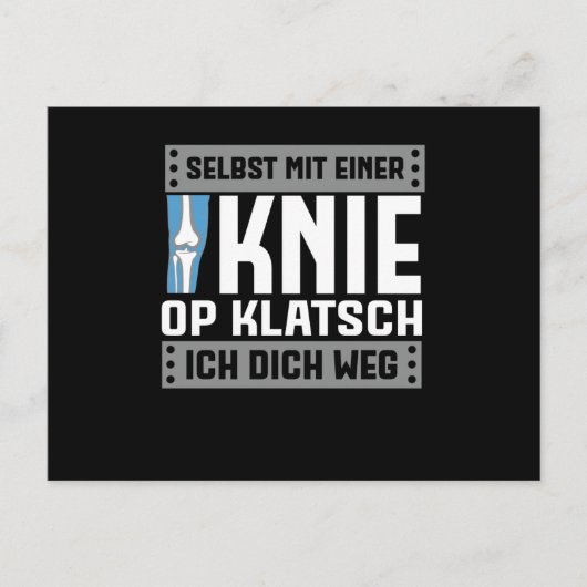 Knieersetzung - Selbst mit Knie Postkarte (Vorderseite)