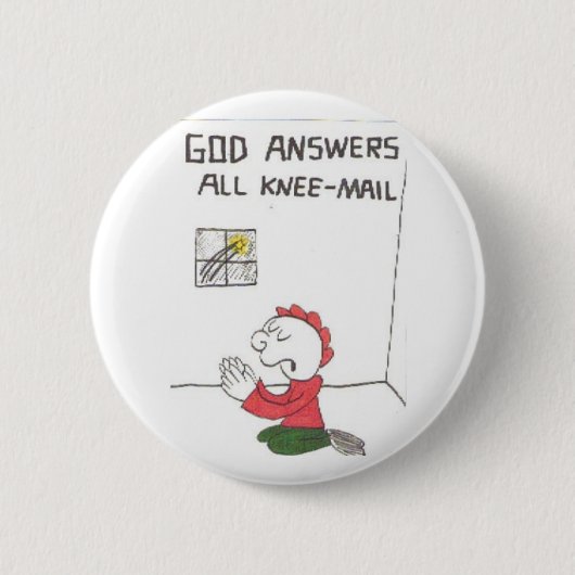 Kniepost = lustige Kirchen-Redewendungen Button (Vorderseite)