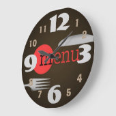 Knife And Fork Kitchen Clock with Large Numbers Große Wanduhr (Winkel)