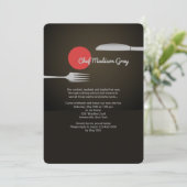 Knife and Gabel Kulinarische Schule Abschluss lädt Einladung (Stehend Vorderseite)