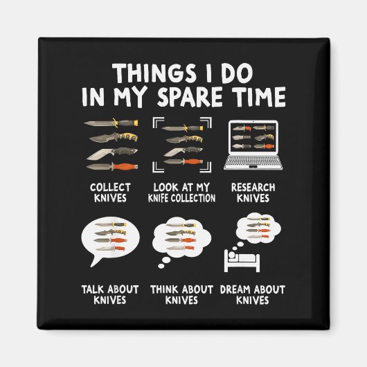 Knife Collector Maker Bladesmith Blacksmith Knives Magnet (Vorne)