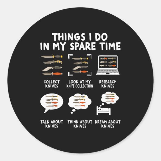 Knife Collector Maker Bladesmith Blacksmith Knives Runder Aufkleber (Vorderseite)