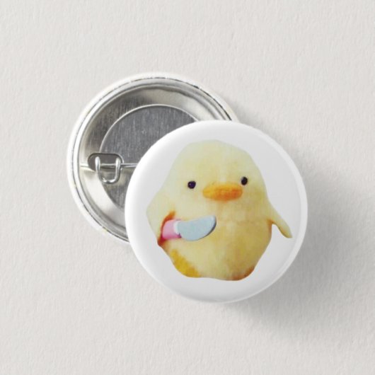 Knife Duck Plush Button Button (Vorne & Hinten)