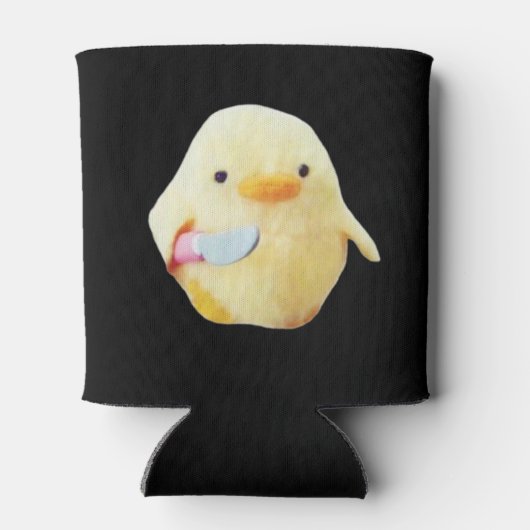 Knife Duck Plush Meme doppelseitig schwarz Dosenkühler (Rückseite)