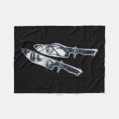 Knife Girl Tattoo Fleecedecke (Vorderseite (Horizontal))