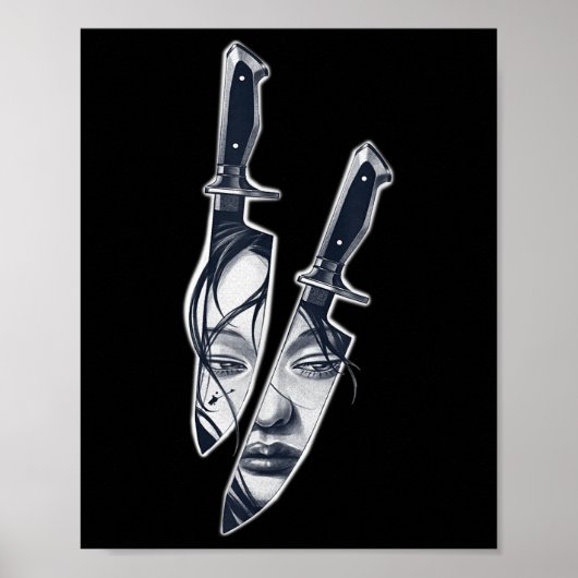 Knife Girl Tattoo Poster (Vorne)
