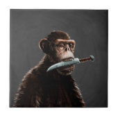 Knife-Kampf-Affe Fliese (Vorderseite)