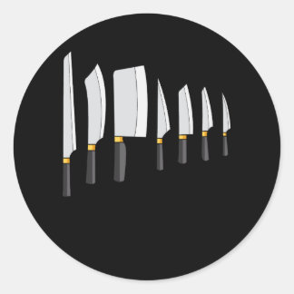 Knife Kit Küchenwerkzeuge Kochen Gadget T-Shirt Ko Runder Aufkleber