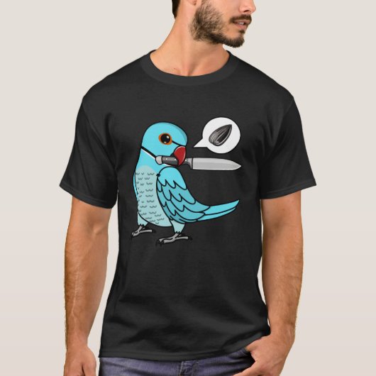 Knife Parrot Wants Seeds I Blue Indian Ringneck T-Shirt (Vorderseite)
