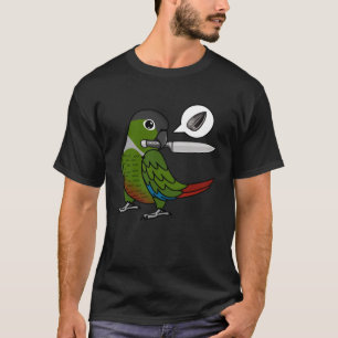 Knife Parrot Will Saatgut in grüner Wange T-Shirt
