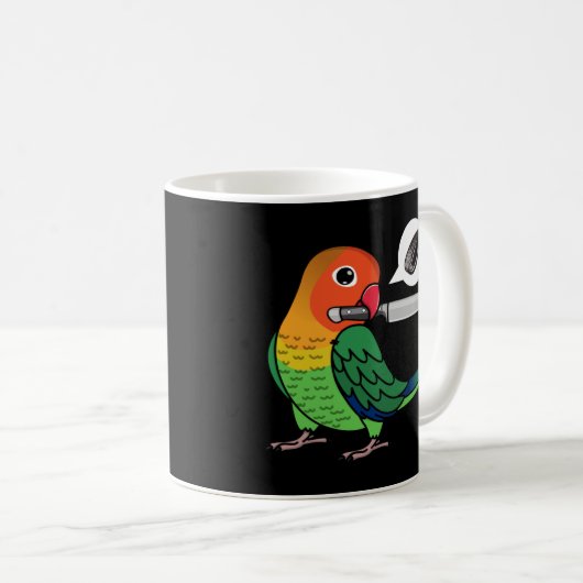 Knife Parrot Will Samen I Fischers Lovebird Kaffeetasse (VorderseiteRechts)