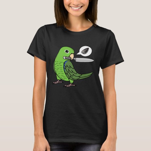 Knife Parrot Will Samen in grünem Paprika T-Shirt (Vorderseite)