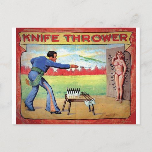 Knife Thrower Postkarte (Vorderseite)