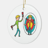 Knife-Throwing Keramik Ornament (Links)