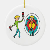 Knife-Throwing Keramik Ornament (Hinten)