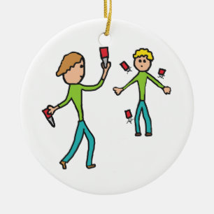 Knife-Throwing Keramik Ornament