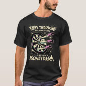 Knife werfen, weil Darts zu Mainstream Pu T-Shirt (Vorderseite)