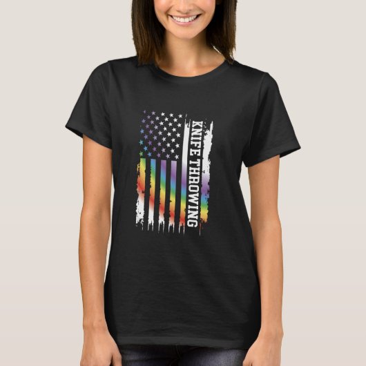 Knife zerschmetterten Staaten Rainbow w T-Shirt (Vorderseite)