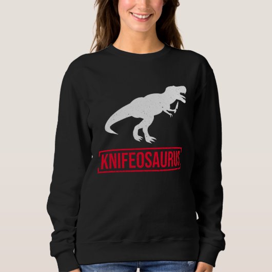 Knifosaurus Knifeaholic Knife Collector Knife Coll Sweatshirt (Vorderseite)