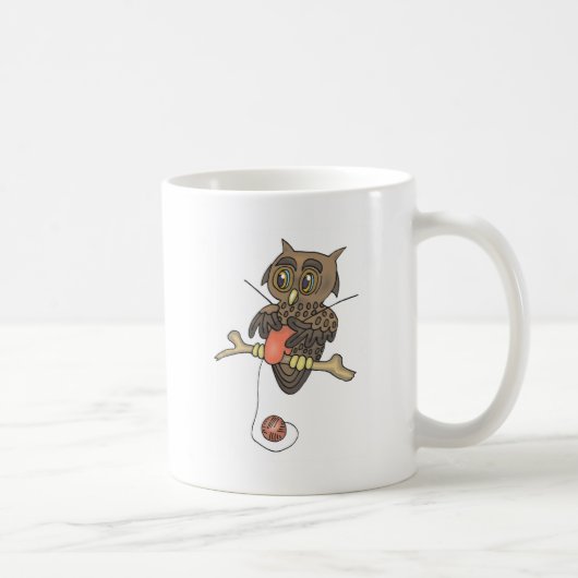 knifty Stricker der Eule und des Garns Kaffeetasse (Rechts)