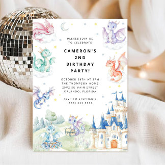 Knight and Dragon Royal Medieval Boy Birthday Einladung