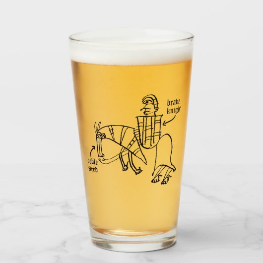 Knight and Steed Glass Tumbler (Vorne (Gefüllt))