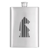 KNIGHT BAR CODE Schachmuster-Design Flachmann (Vorderseite)