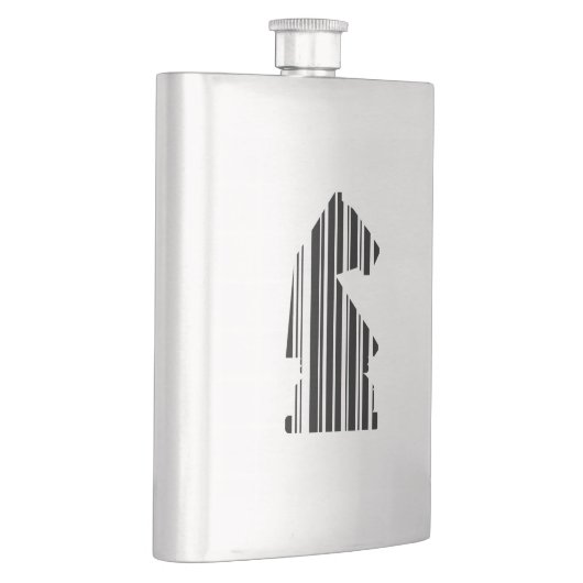 KNIGHT BAR CODE Schachmuster-Design Flachmann (Rechts)